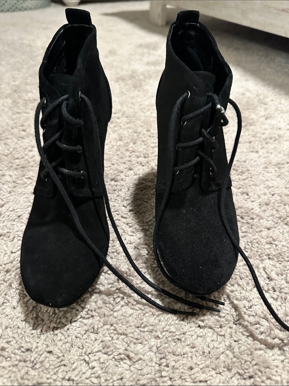 Jessica Simpson Black Lace-Up Ankle Boots